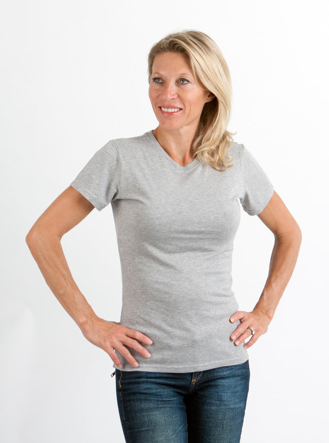 Women's Bamboo Cotton T-Shirt in Heather Grey
