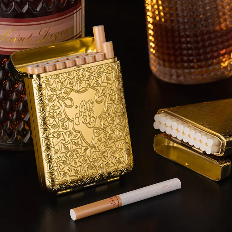 Luxury Vintage Engraved Cigarette Case for 16/20 Cigarettes
