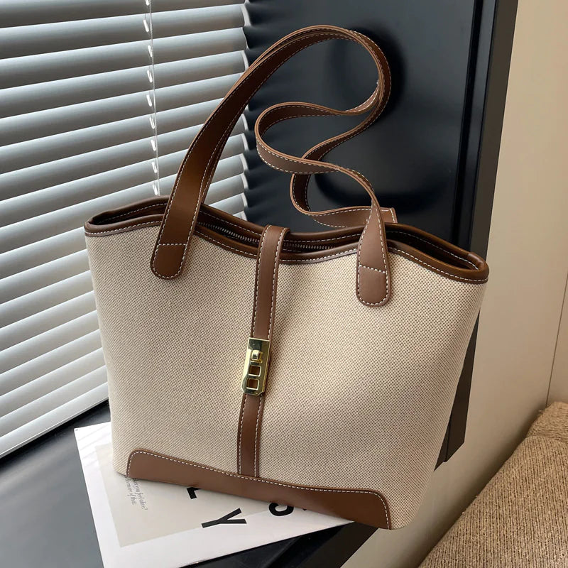 Large Capacity Retro Canvas Tote Bag for Women