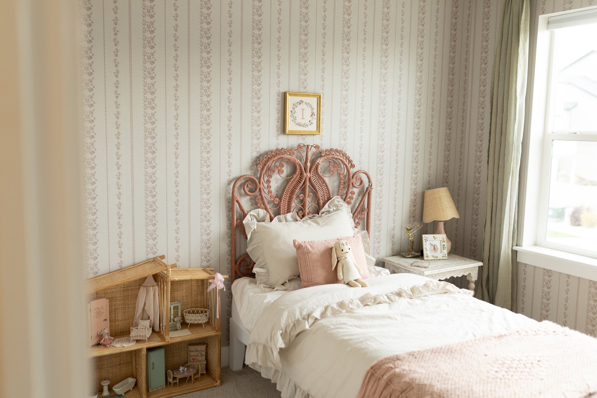 Roselle Stripe Removable Wallpaper in Brown and Cream
