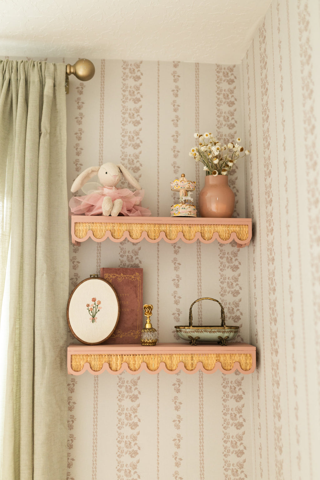 Roselle Stripe Removable Wallpaper in Brown and Cream