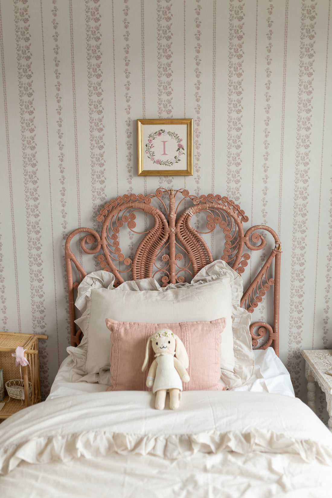 Roselle Stripe Removable Wallpaper in Brown and Cream