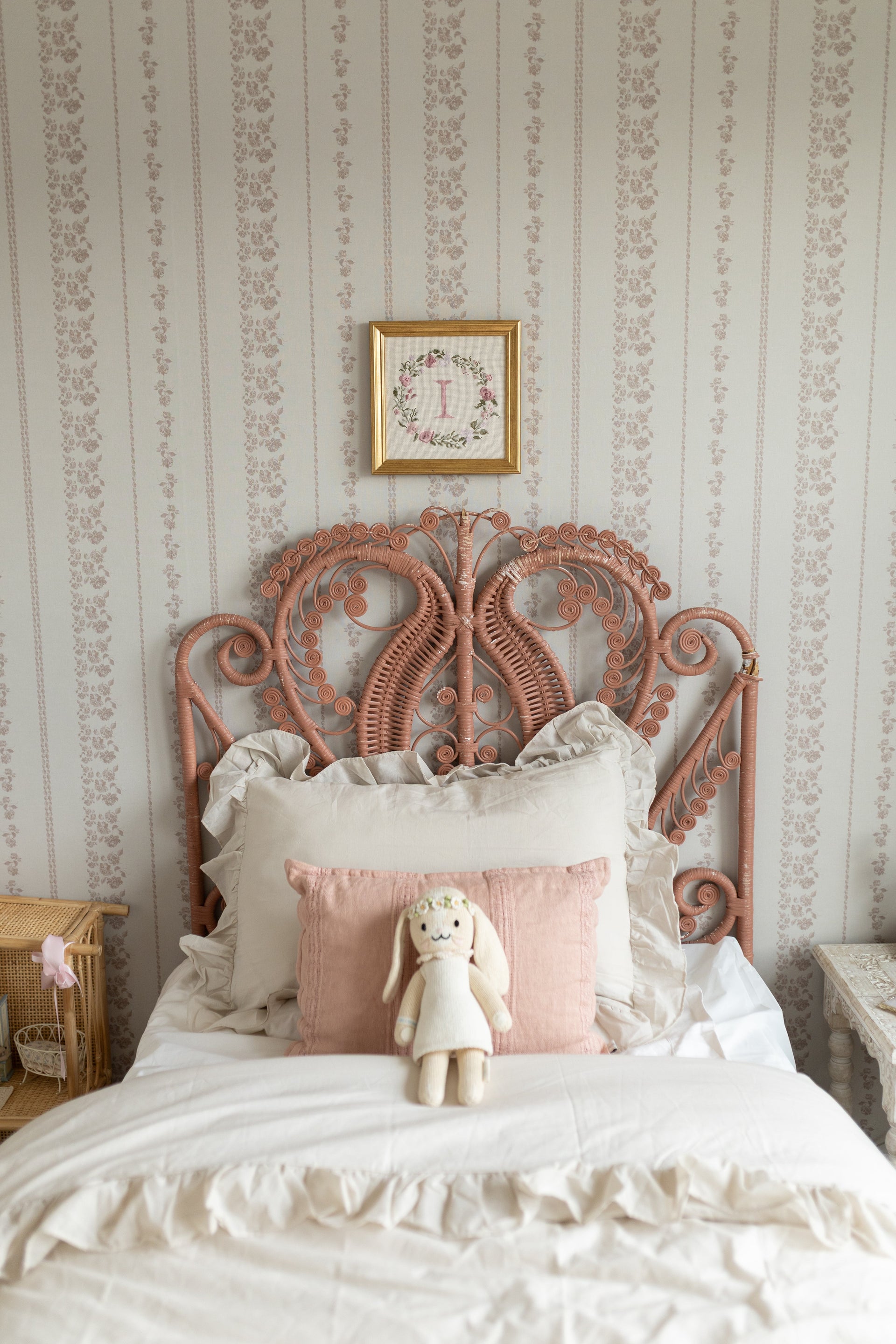 Roselle Stripe Removable Wallpaper in Brown and Cream
