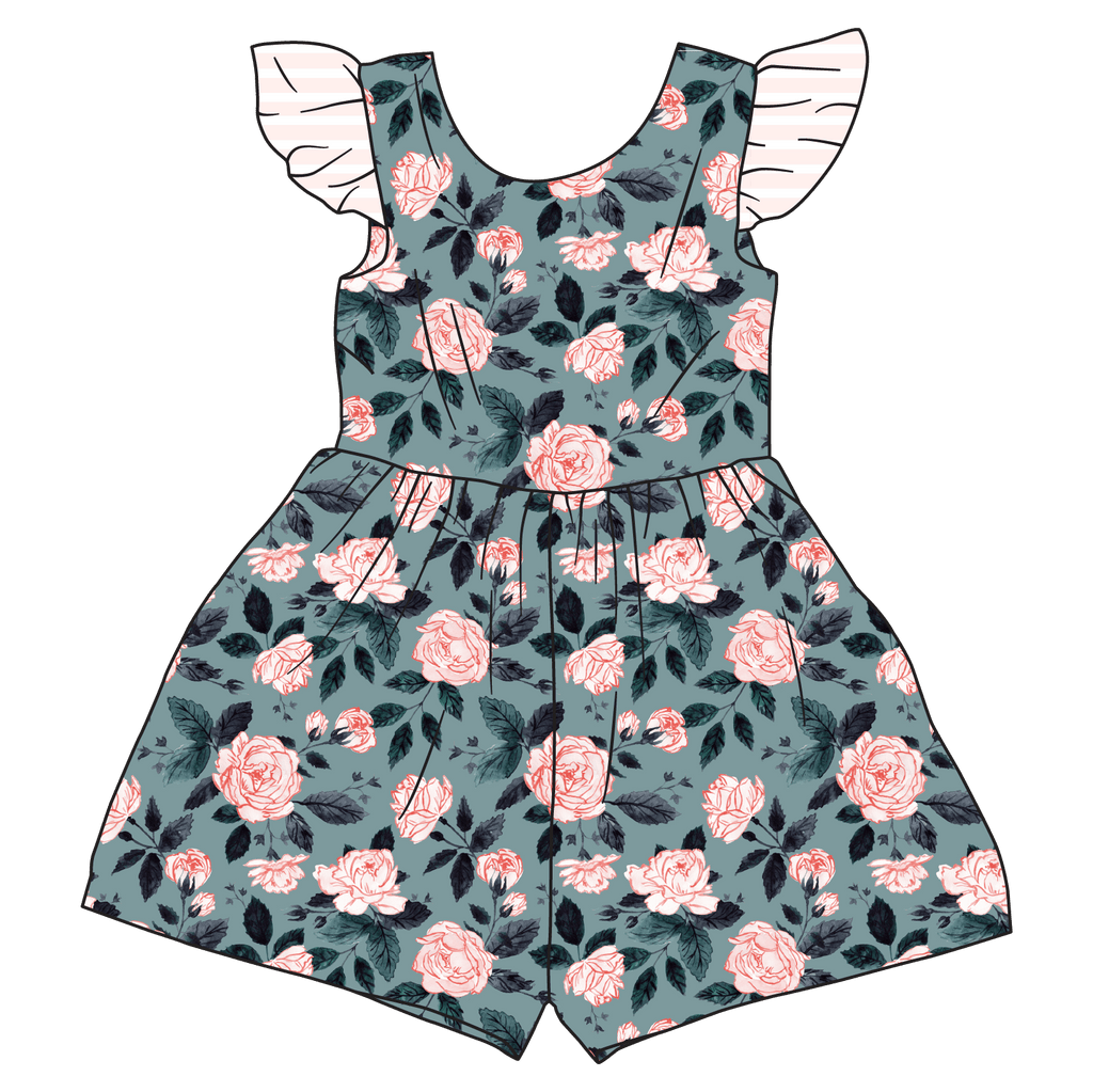 Evelyn Floral Bamboo Short Leggy Romper