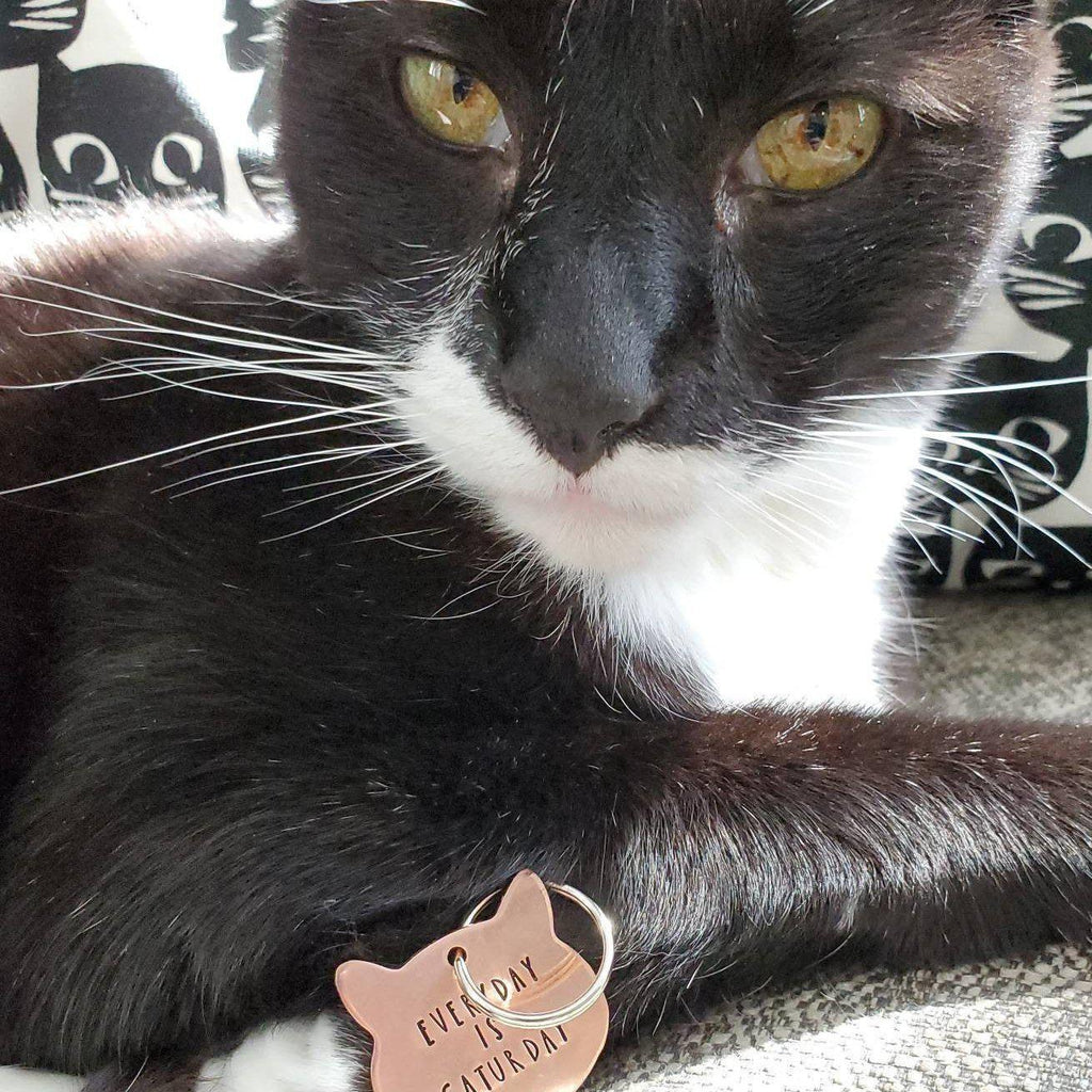 EVERYDAY IS CATURDAY Copper Cat Keychain