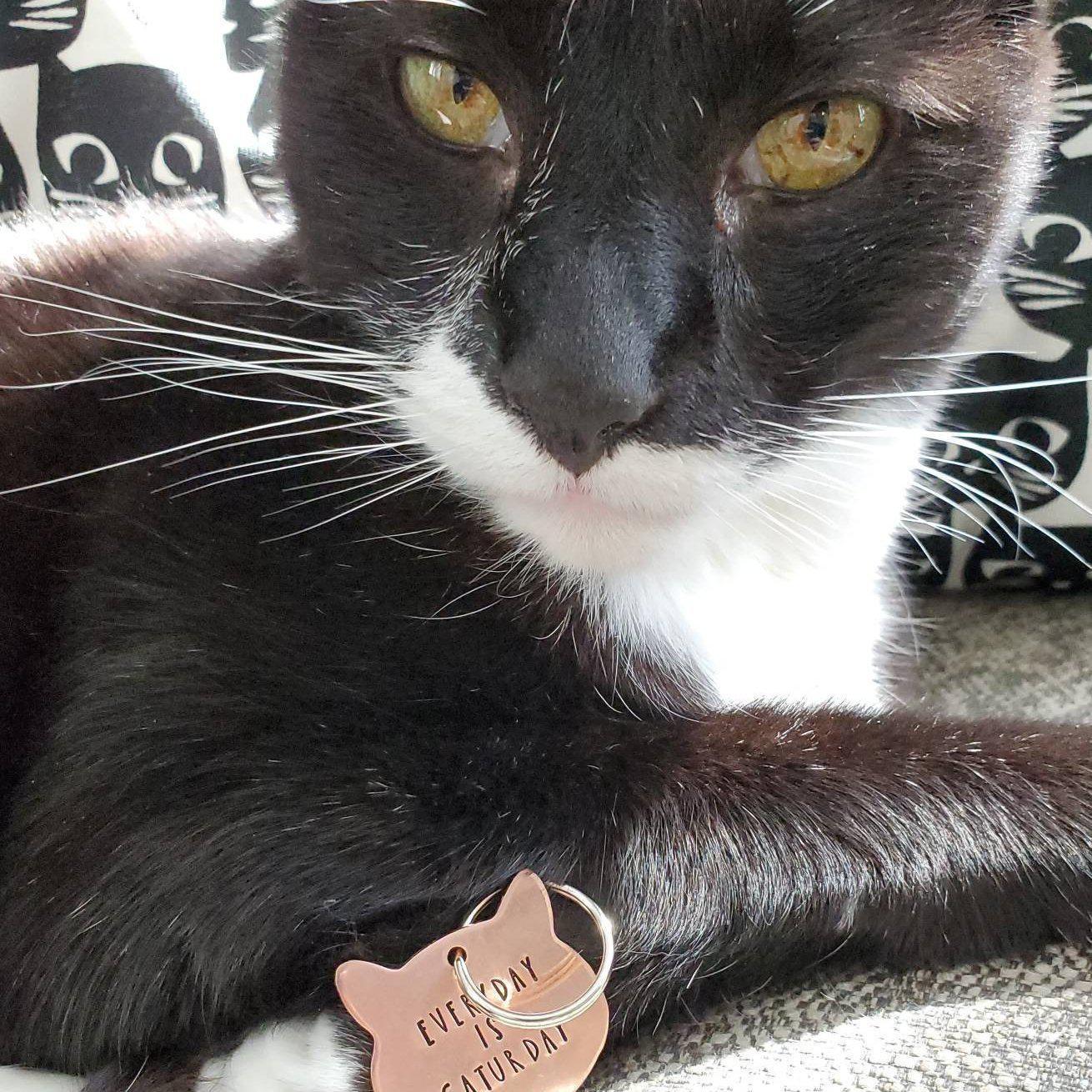 EVERYDAY IS CATURDAY Copper Cat Keychain