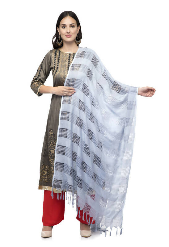 Silver Grey Window Cotton Dupatta