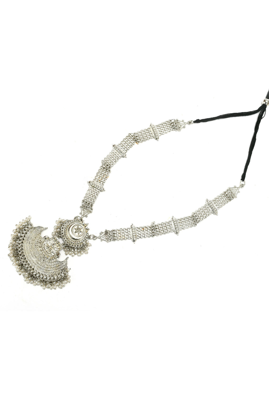 Silver-Plated Brass Rani Haar Statement Necklace for Women
