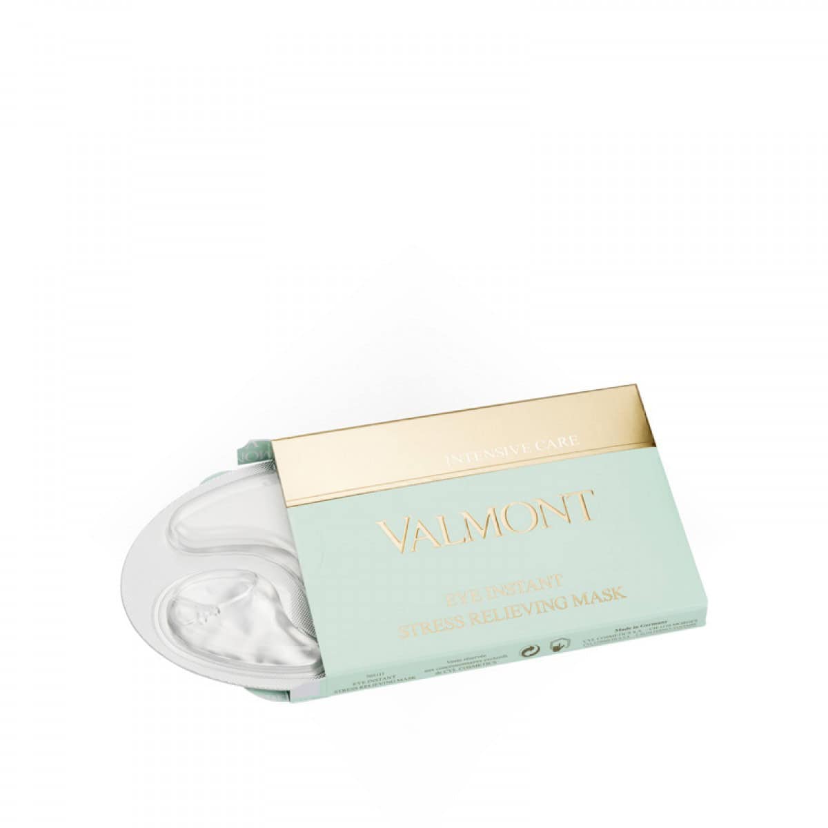 Single packet of Valmont Eye Instant Stress Relieving Mask for under-eye anti-fatigue treatment