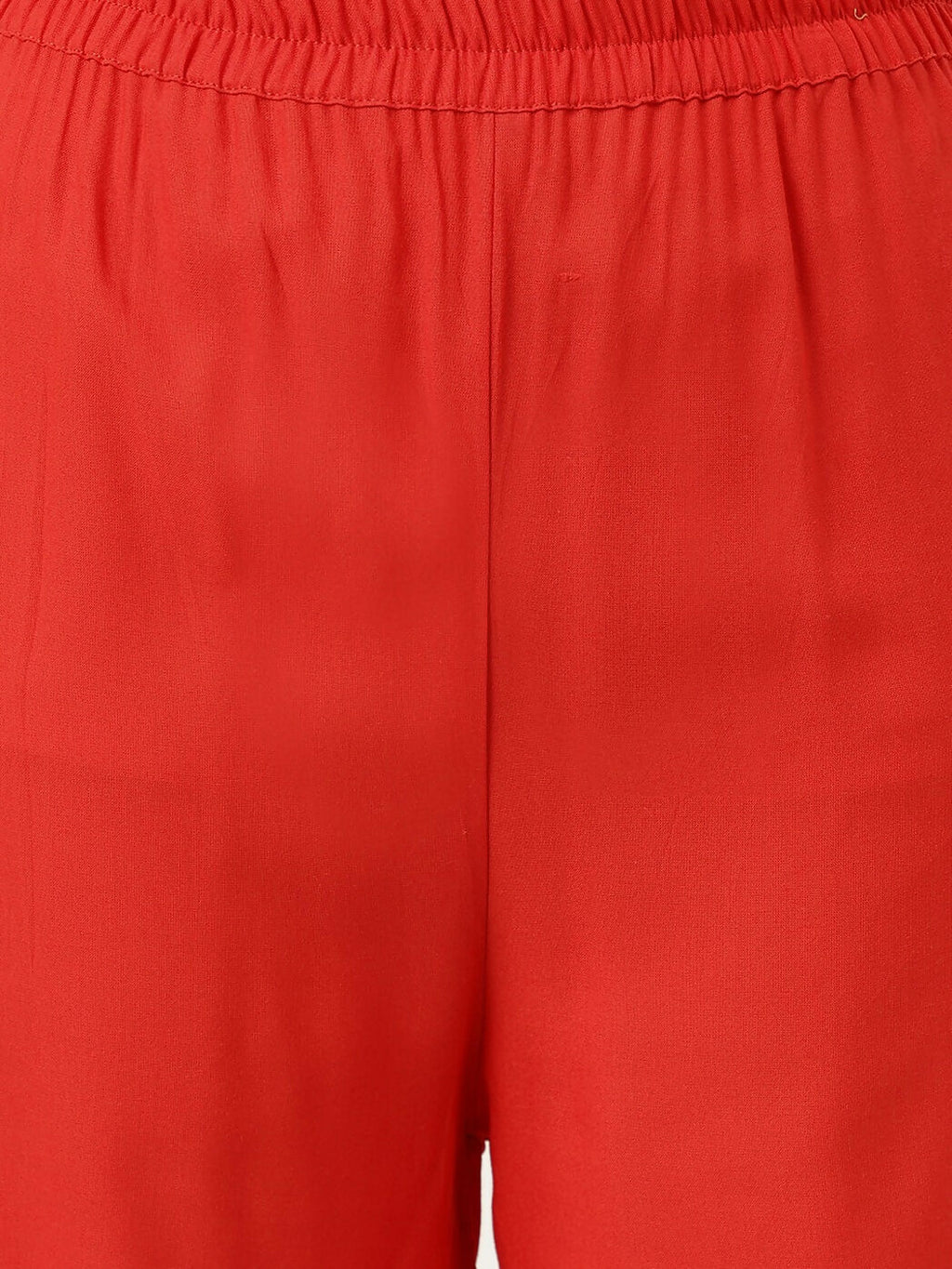 Red Rayon Embroidered Straight Kurta and Bottom Set