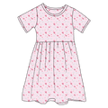 Ezrah Valentines Bamboo Ruffle Spin Dress (Pre-Order)