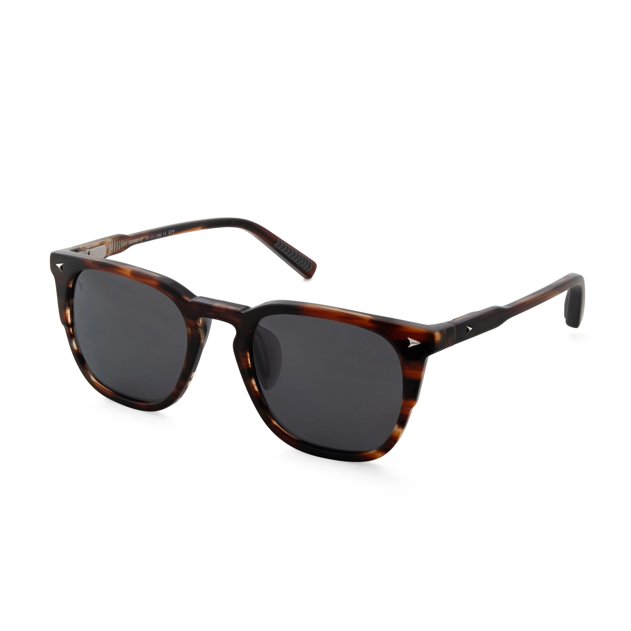 The Echo Premium Acetate Sunglasses in Brown Horn