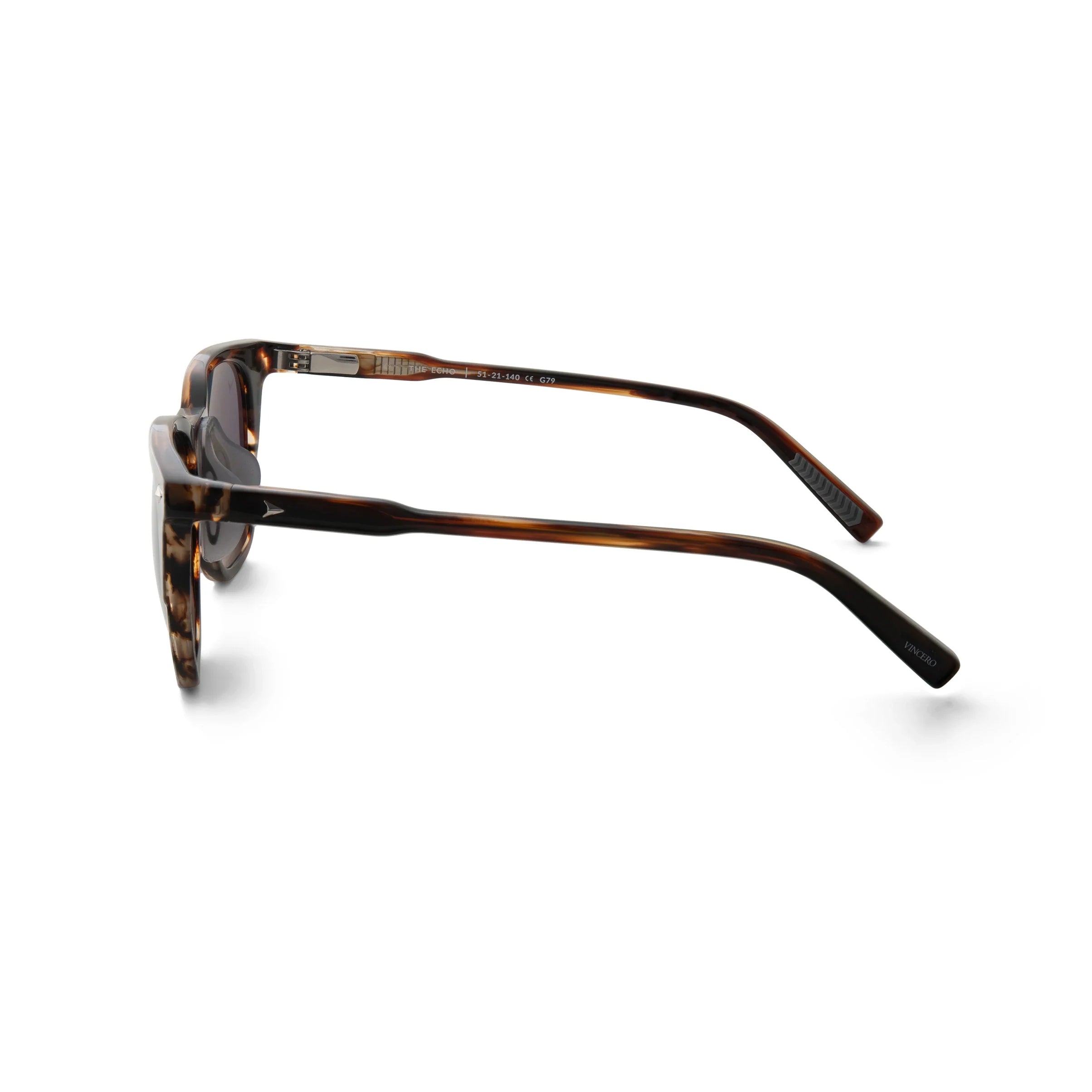 The Echo Premium Acetate Sunglasses in Brown Horn
