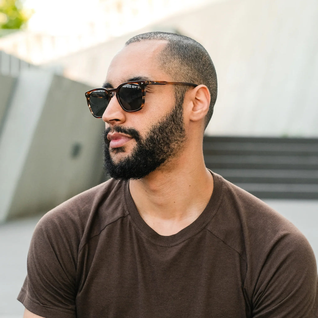 The Echo Premium Acetate Sunglasses in Brown Horn