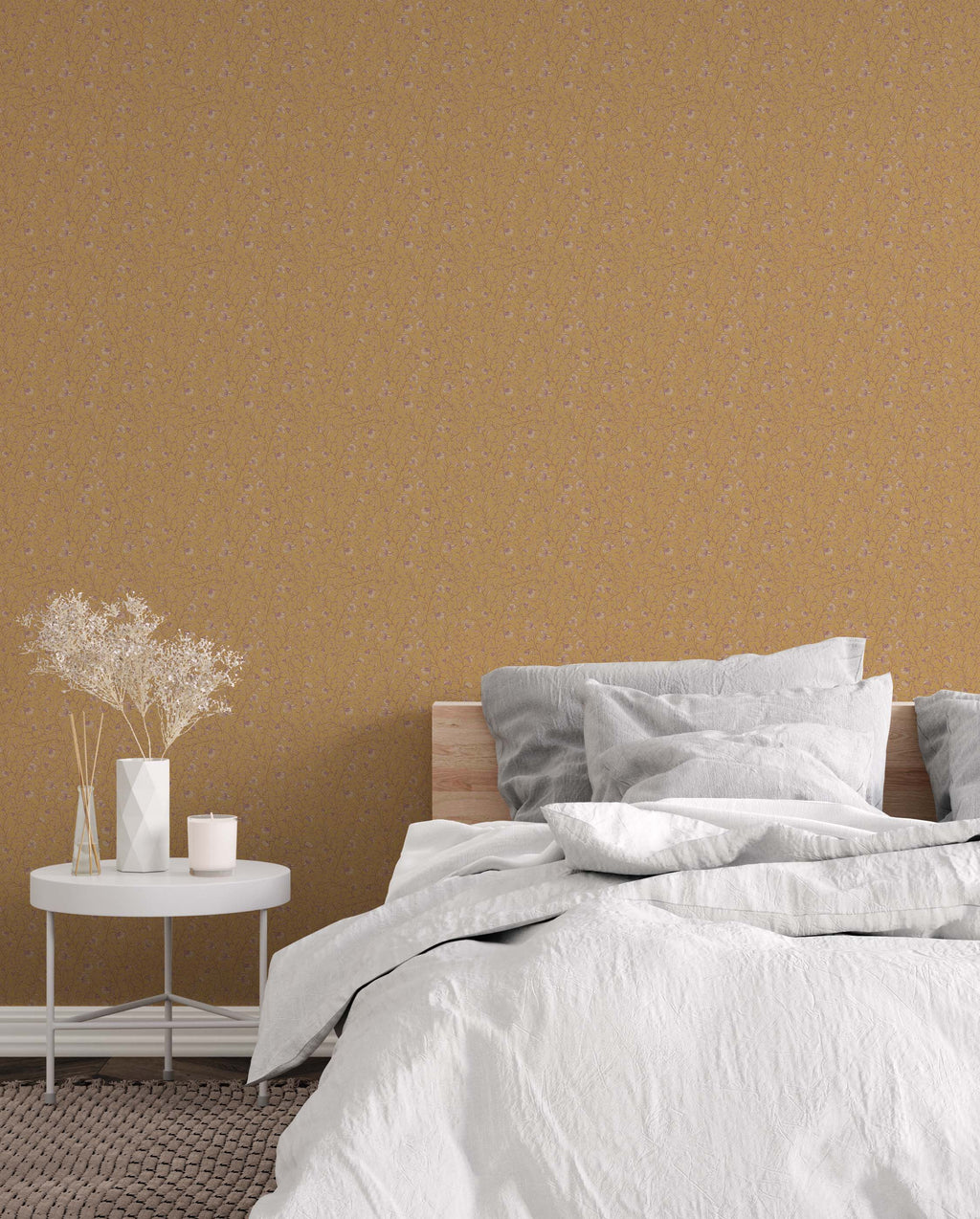 Edelweiss Botanical Removable Wallpaper in Sage-Green & Pale-Pink