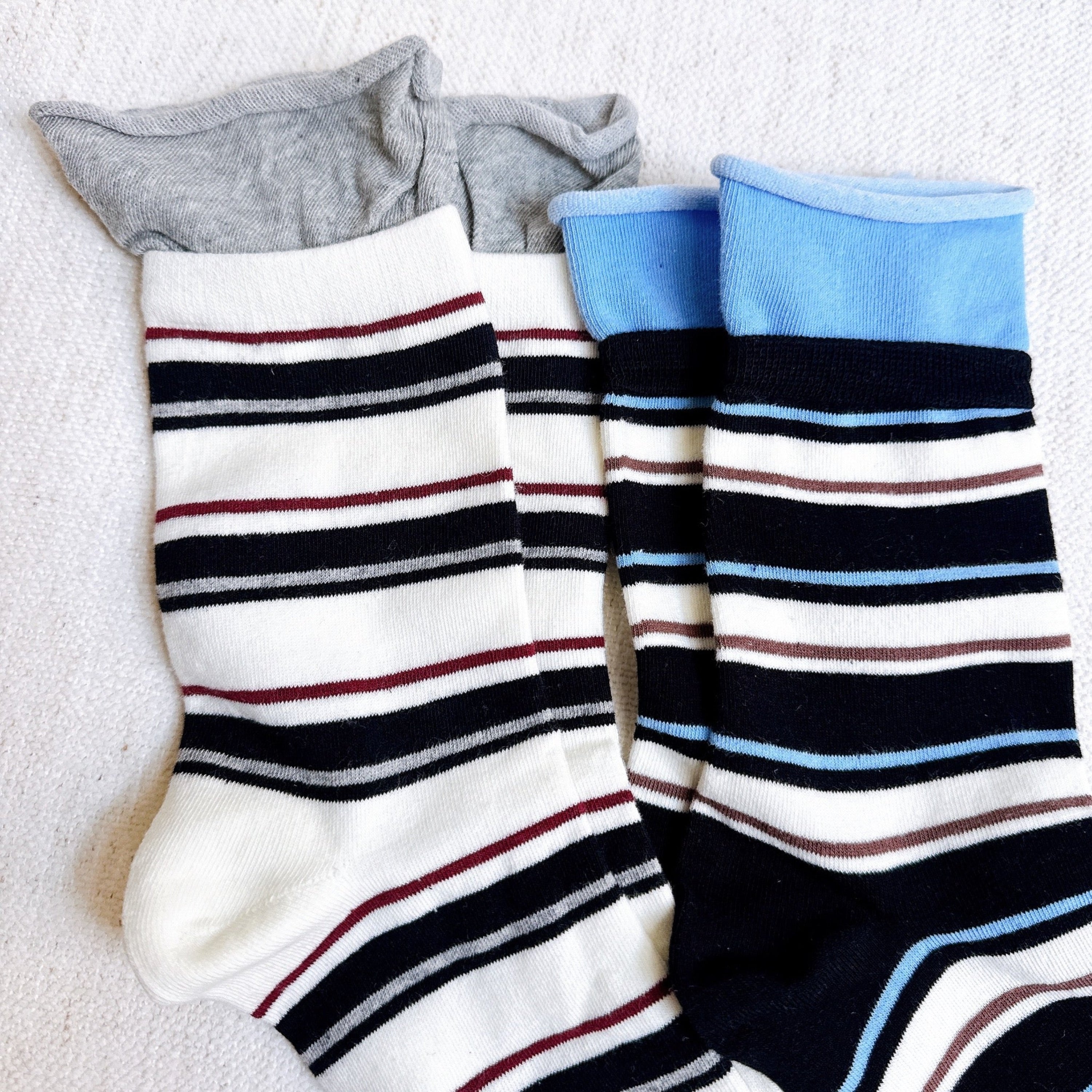 Edgy Sassy Striped Socks Set Of 2
