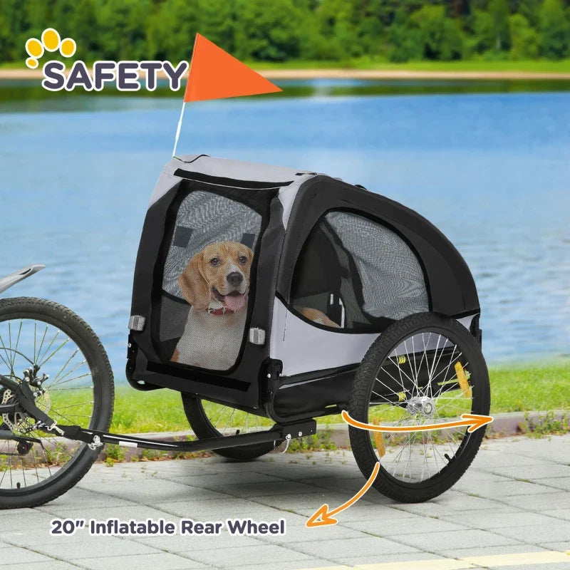 Dog Bike Trailer, Pet Stroller with Wheels for Medium Dogs