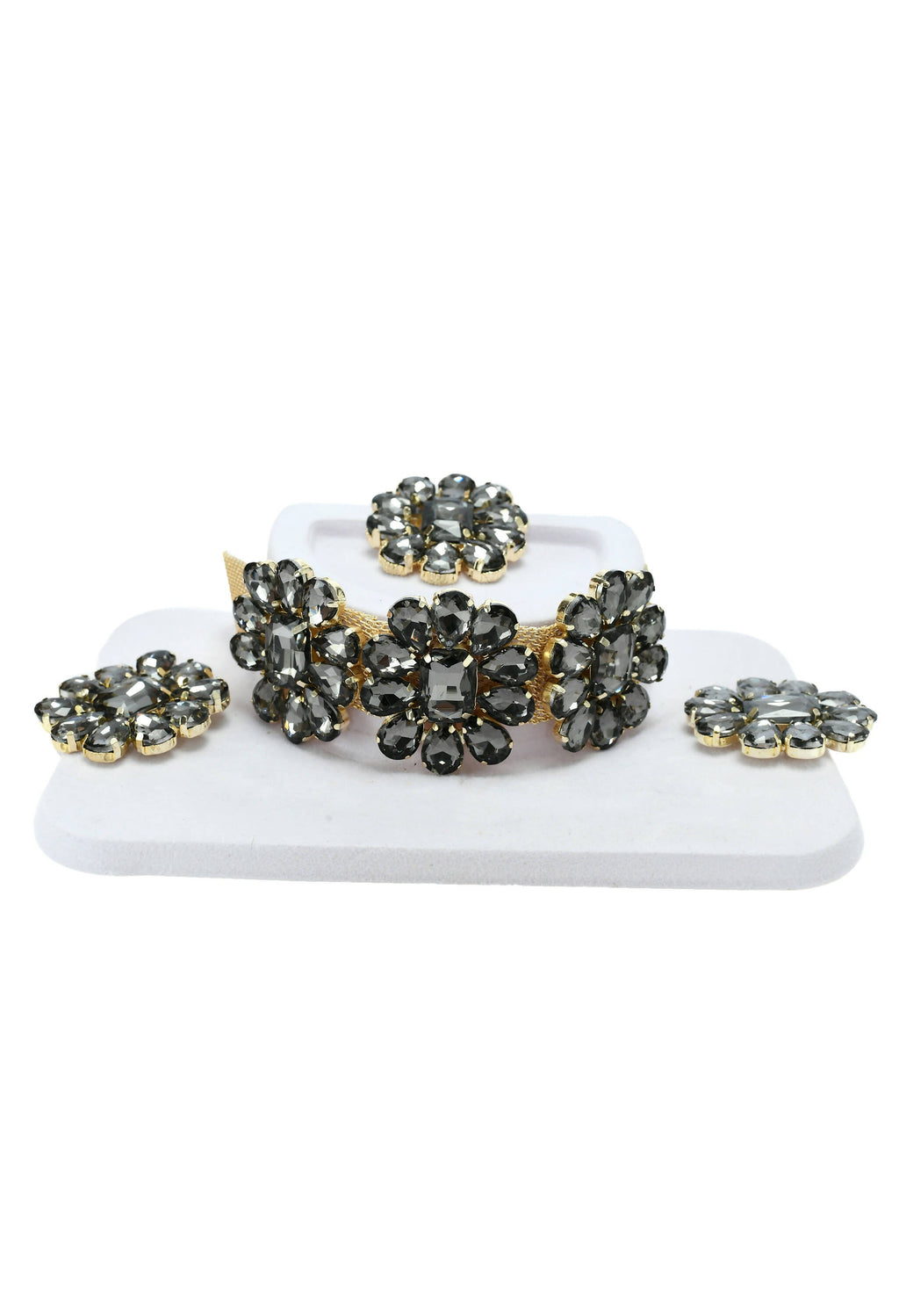 Elegant Grey Stone Choker Necklace for Little Girls & Toddlers