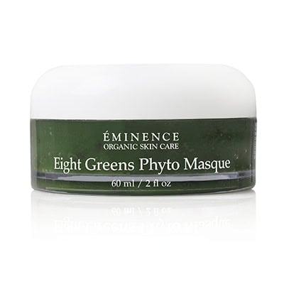 Eminence Eight Greens Phyto Masque 2 oz green and white jar packaging.