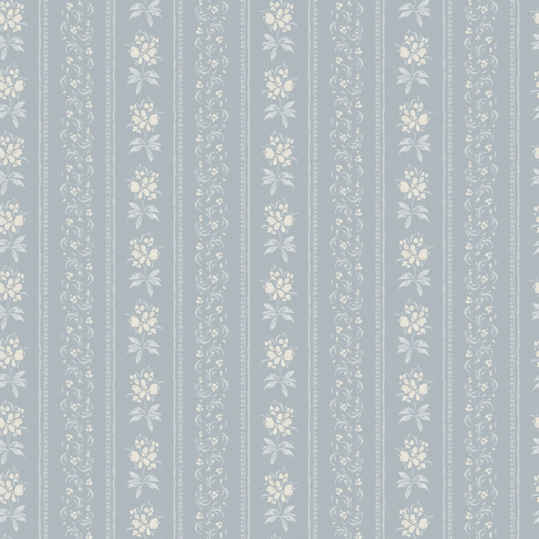 Elaine Striped Wallpaper in Dusty Blue and Cream Cottagecore