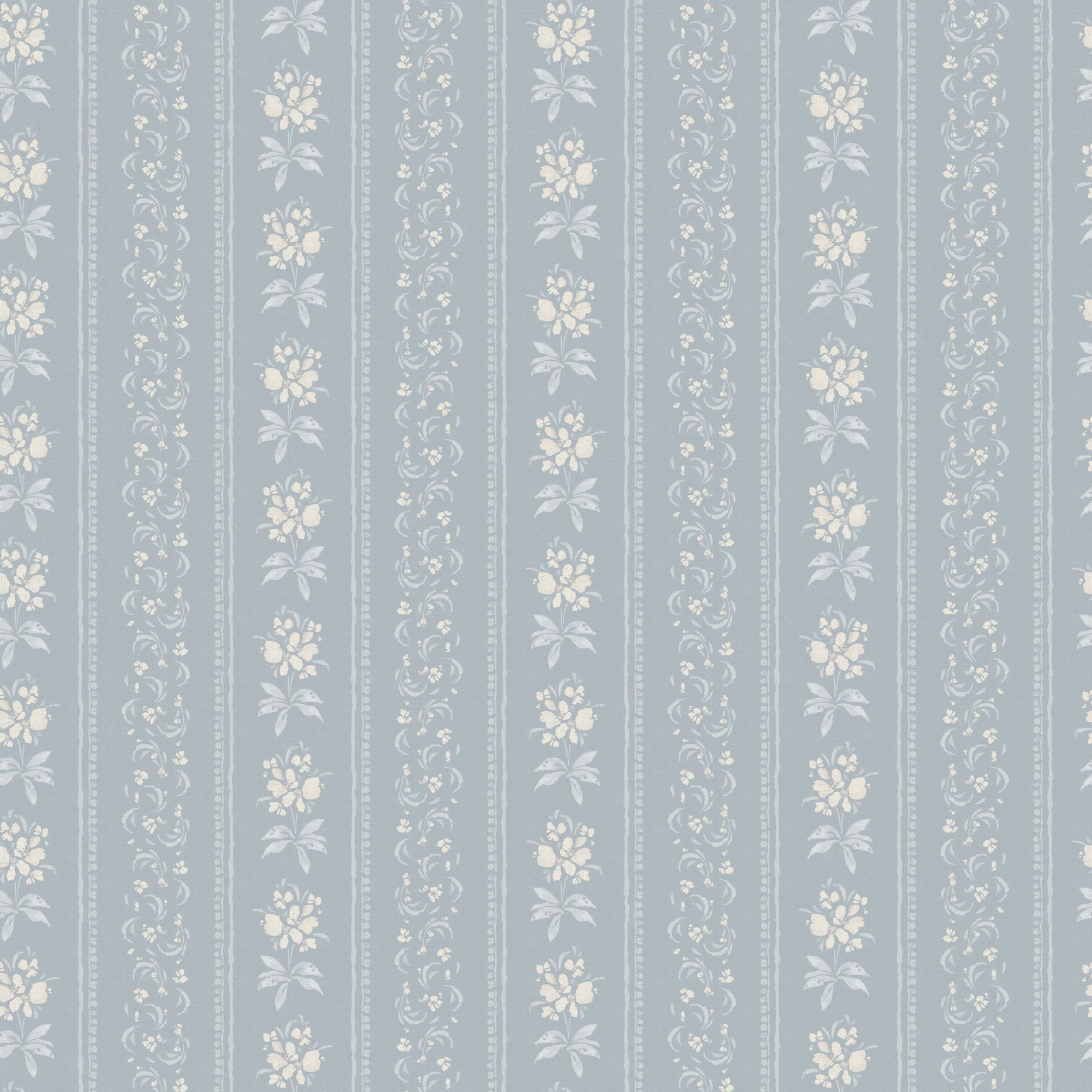 Elaine Striped Wallpaper in Dusty Blue and Cream Cottagecore
