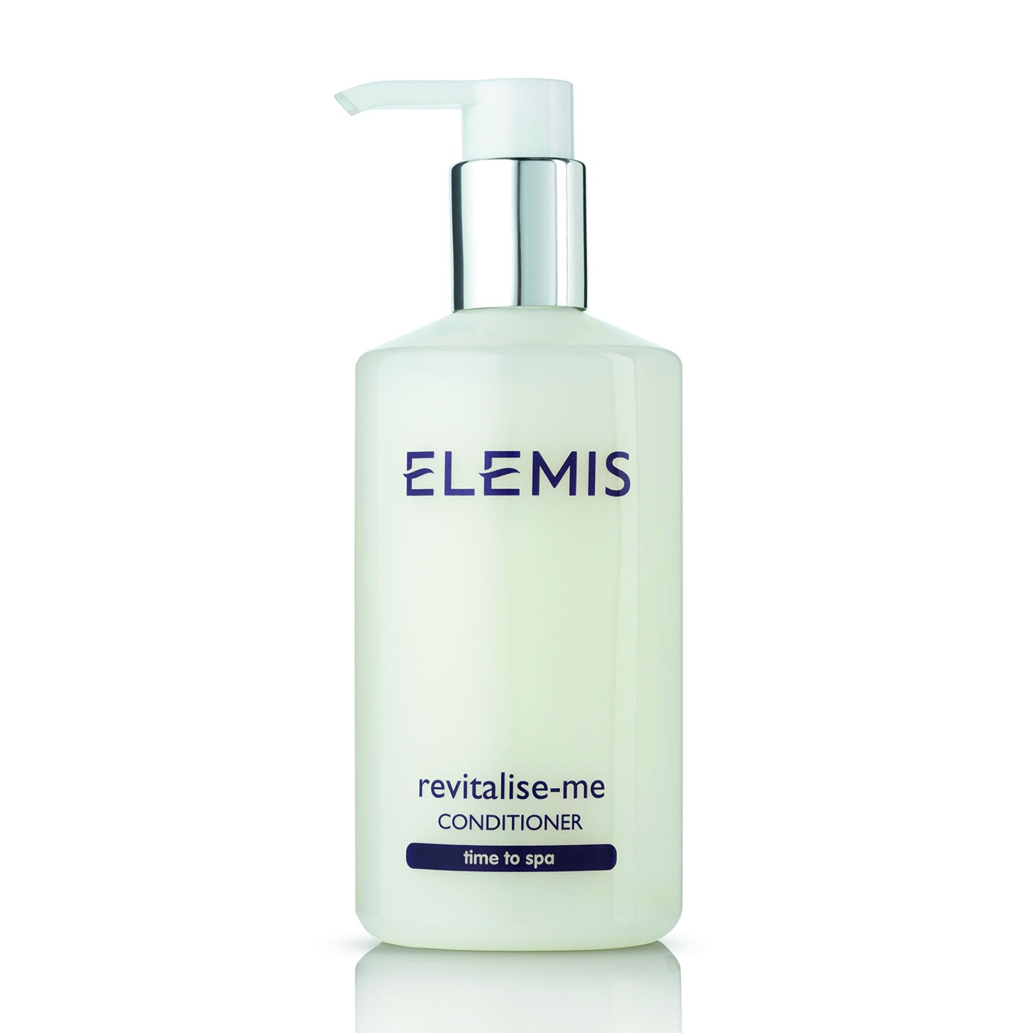 White and pale green bottle of Elemis Revitalise-Me Conditioner 300mL