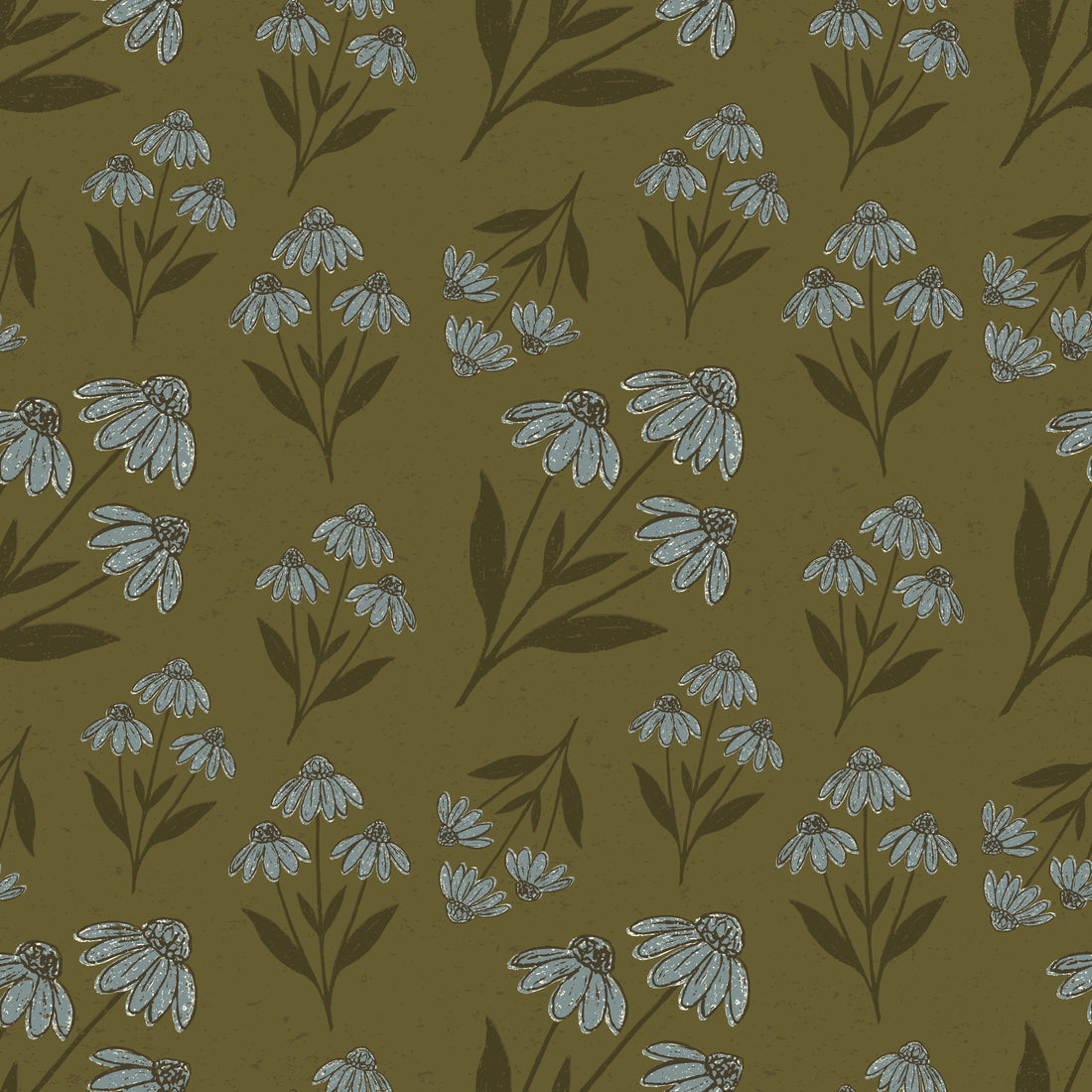 Ellery Floral Wallpaper in Olive, Terracotta and Sage Green