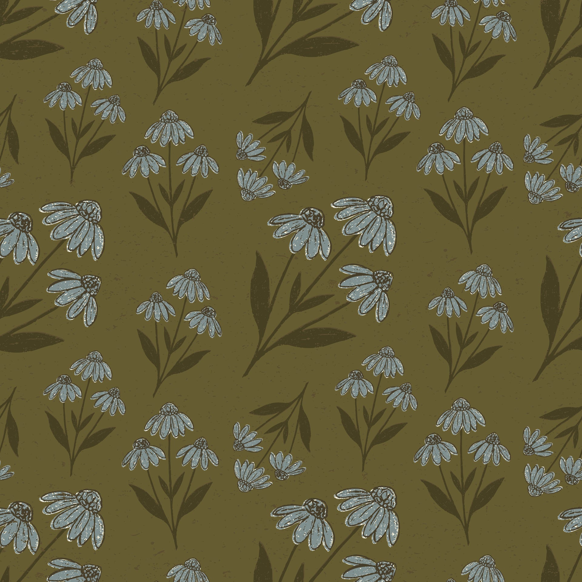 Ellery Floral Wallpaper in Olive, Terracotta and Sage Green
