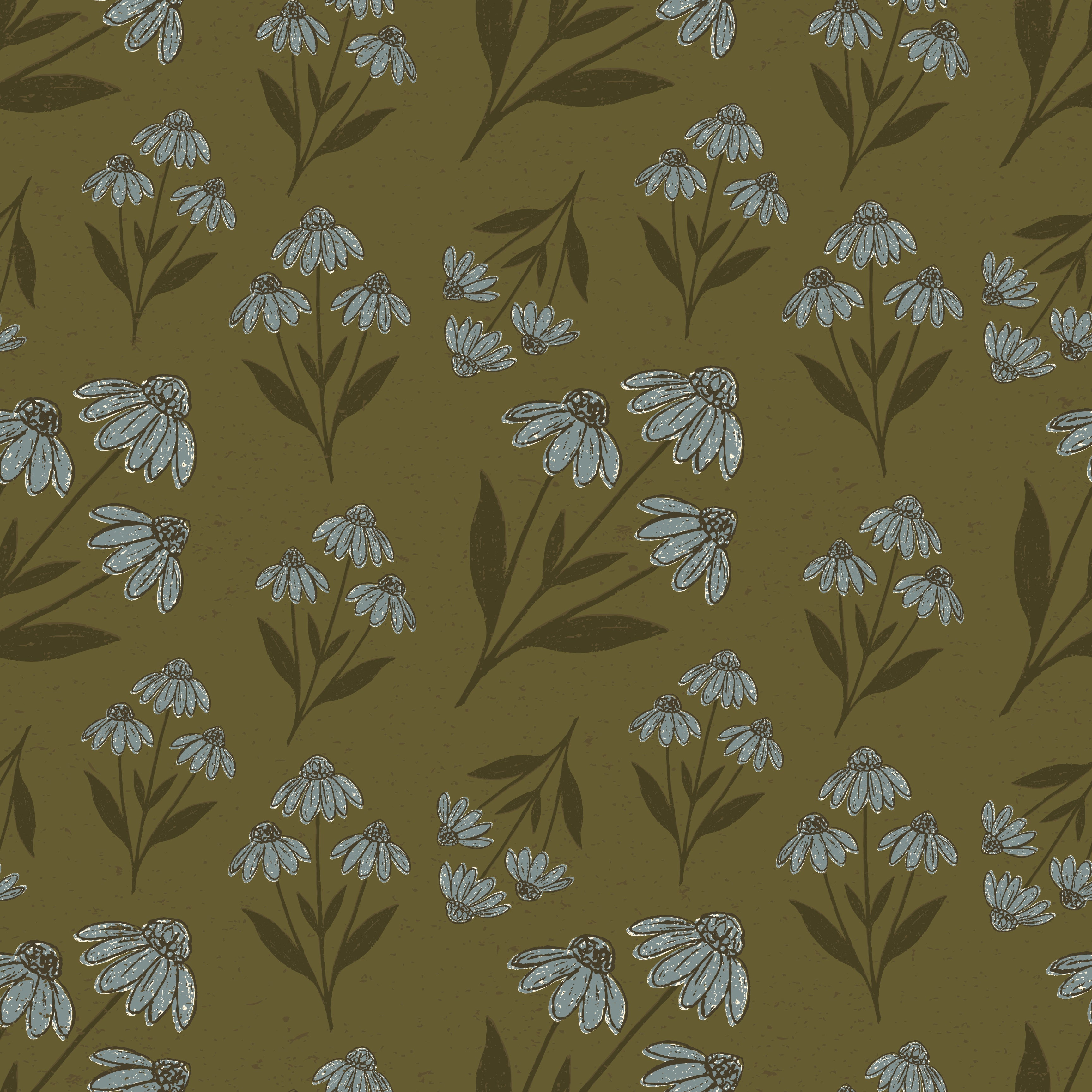 Ellery Floral Wallpaper in Olive, Terracotta and Sage Green