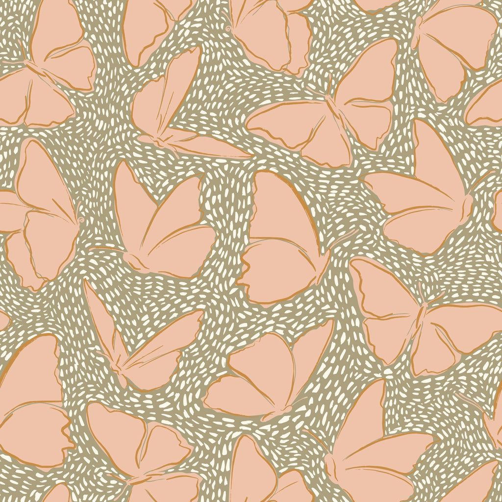 Ellie Removable Wallpaper in Blush Pink and Sage Green Bohemian