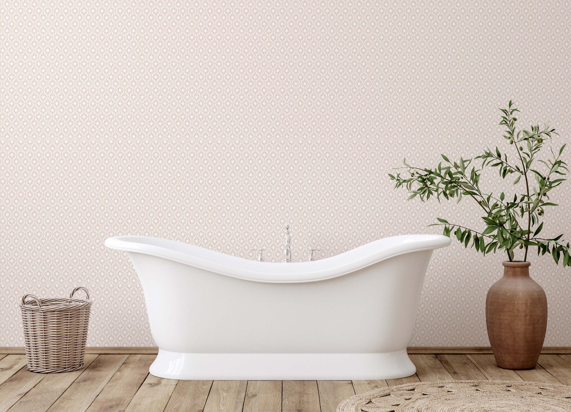 Elowen Floral Removable Wallpaper in Blue, White, Pink & Mint