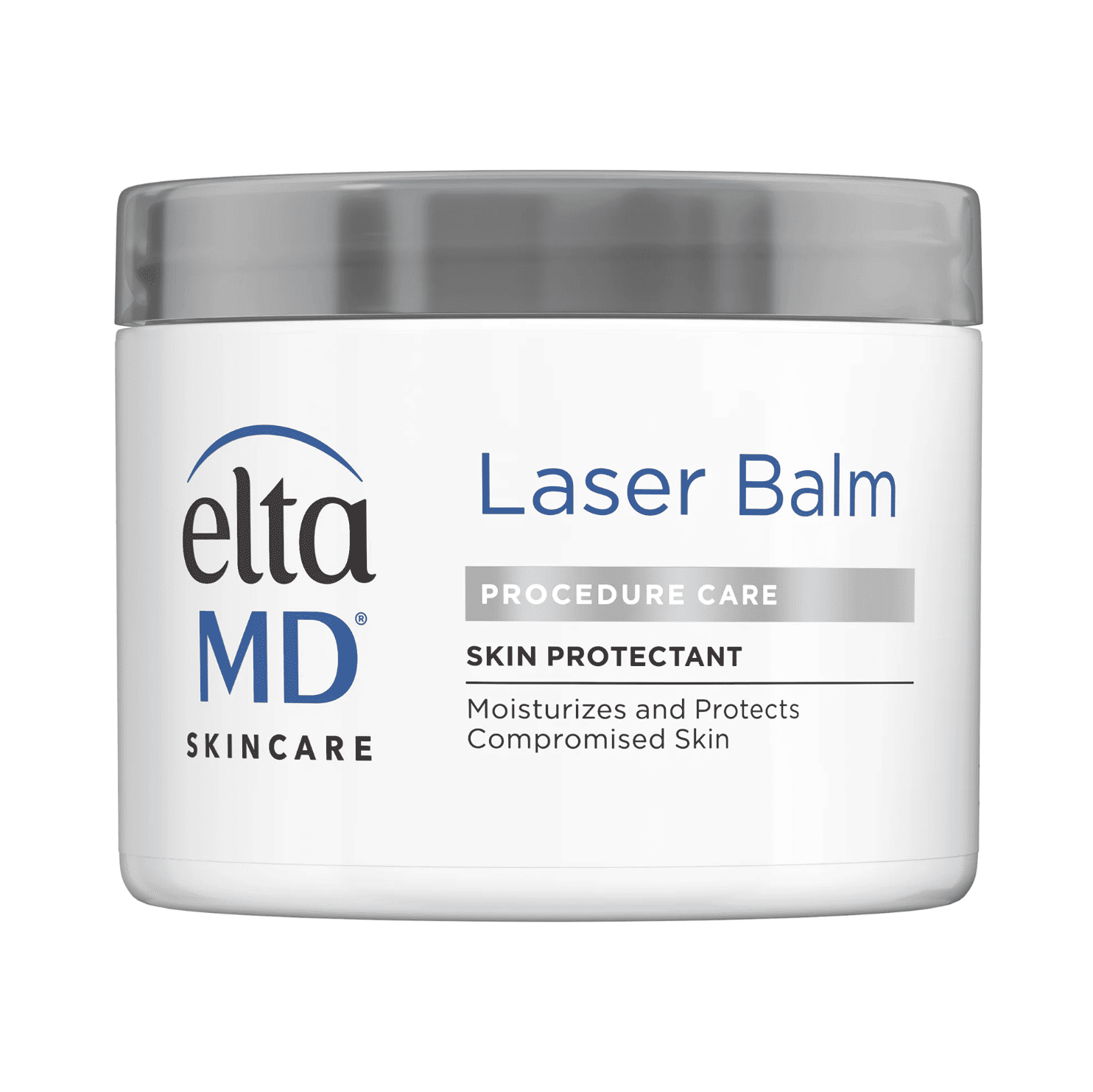 White and blue tube of EltaMD Laser Balm Post-Procedure skin protectant