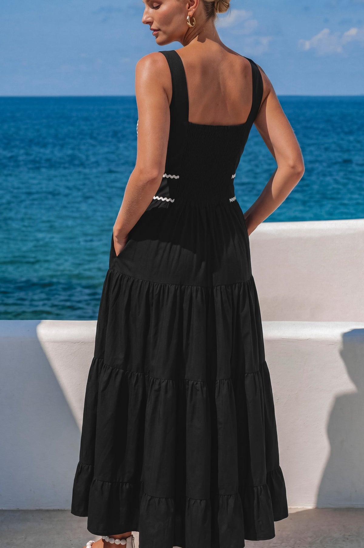 Elysia Cotton Tiered Maxi Dress