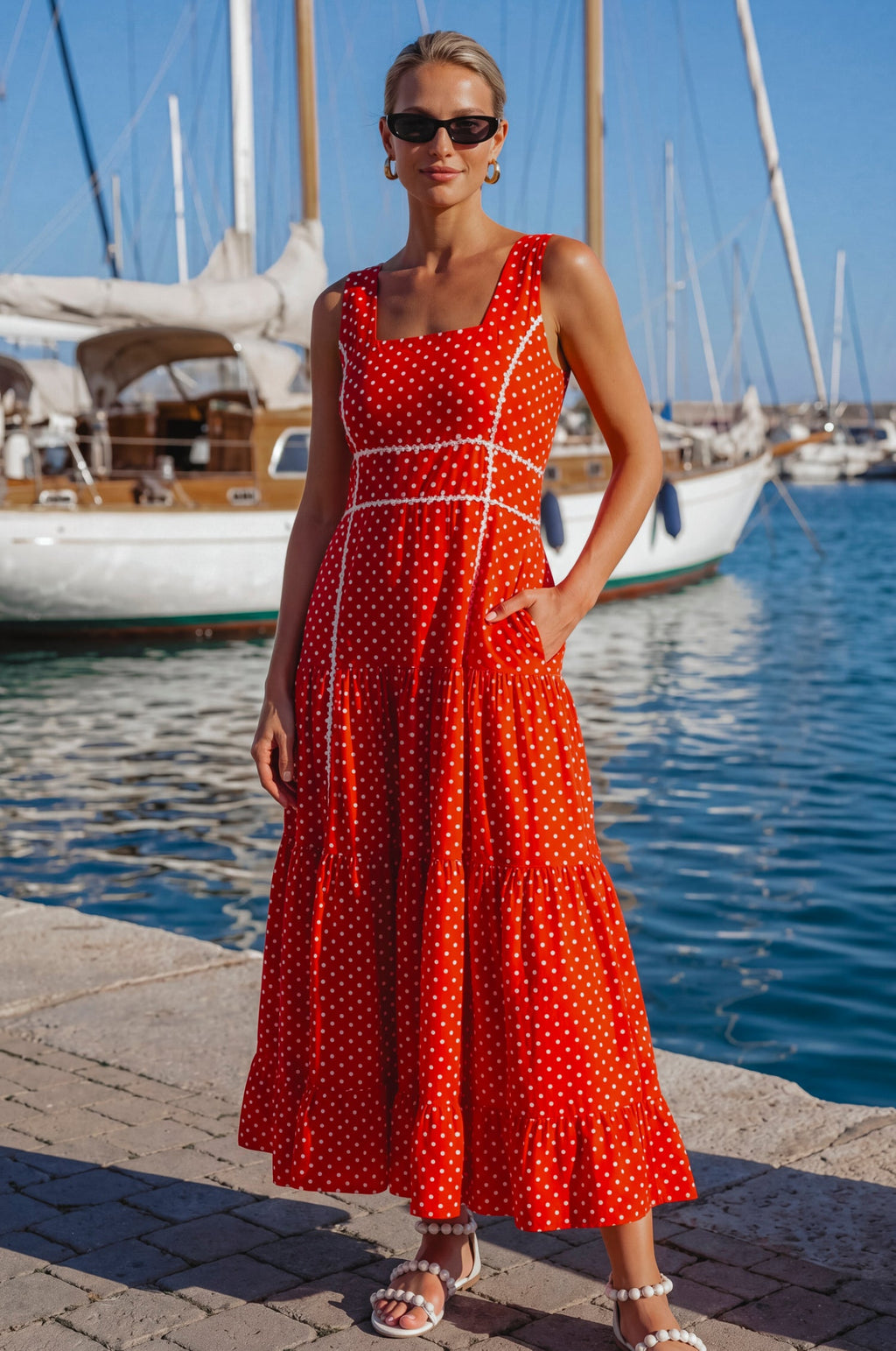 Elysia Cotton Tiered Maxi Dress