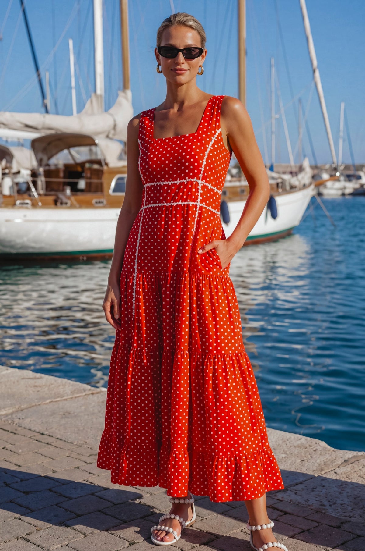 Elysia Cotton Tiered Maxi Dress