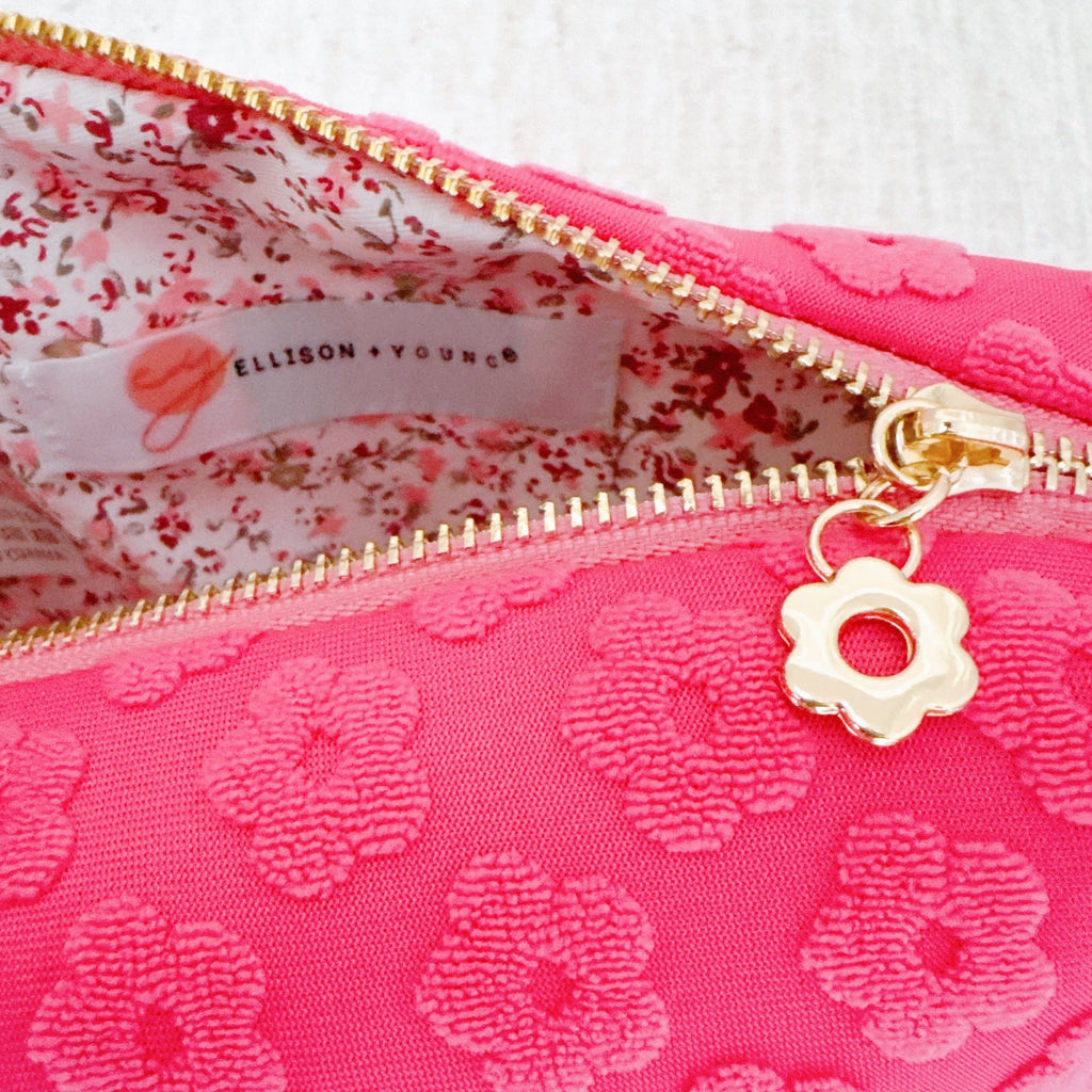 Embossed Daisy Blossom Cosmetic Case
