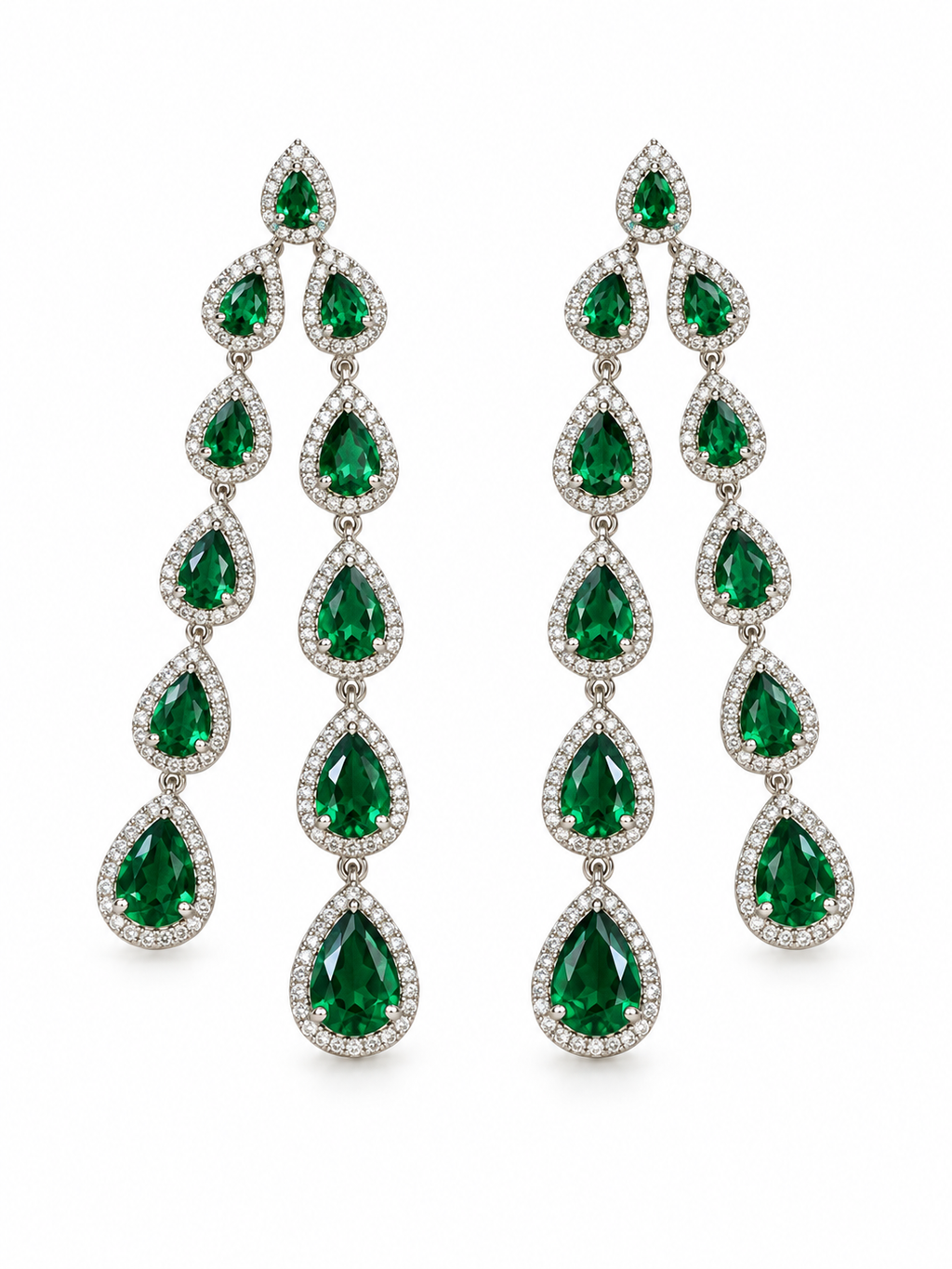 Cecilia Emerald Bezel Drop Earrings