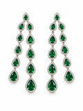 Cecilia Emerald Bezel Drop Earrings