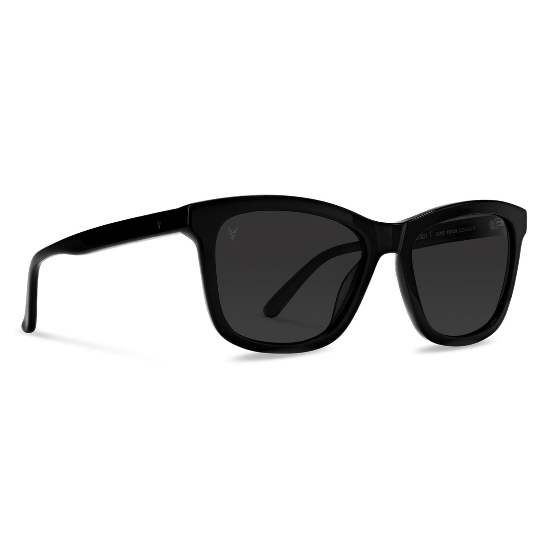 The Emery Oversized Polarized Sunglasses in Jet Black