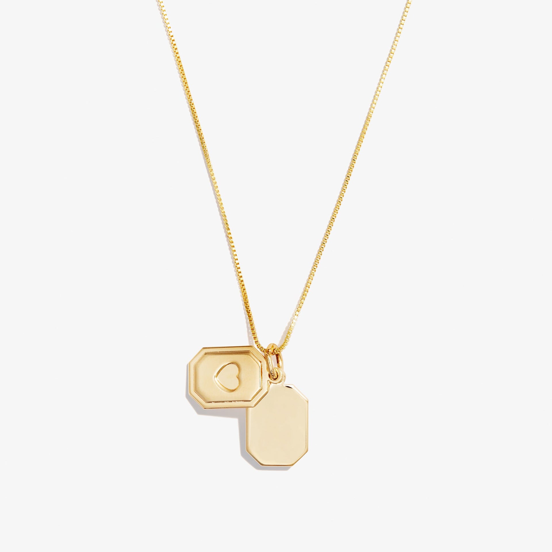 Slider Tag Heart Charm Necklace in Rose-Gold, 21''