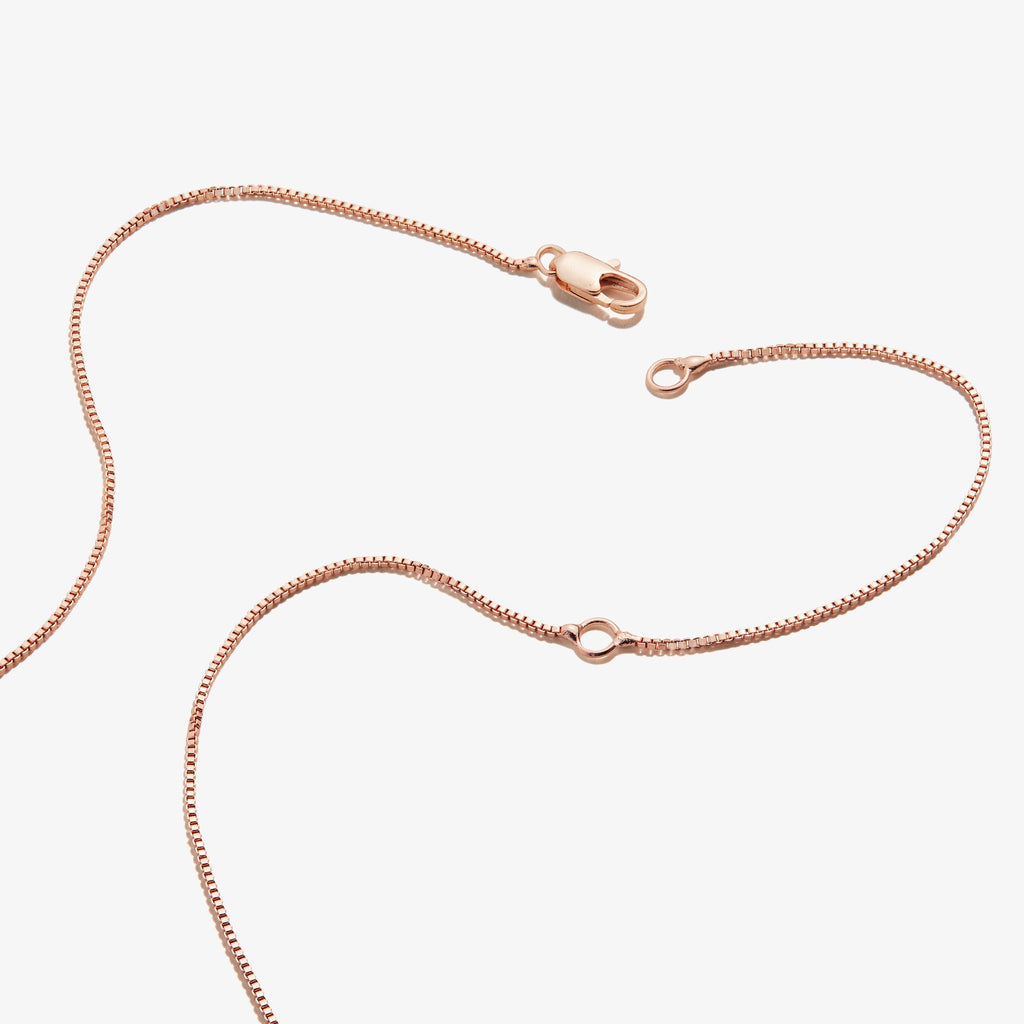 Slider Tag Heart Charm Necklace in Rose-Gold, 21''