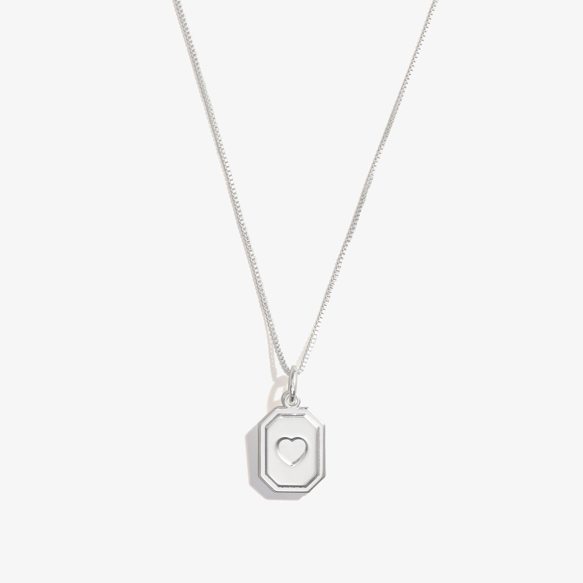 Slider Tag Heart Charm Necklace in Rose-Gold, 21''
