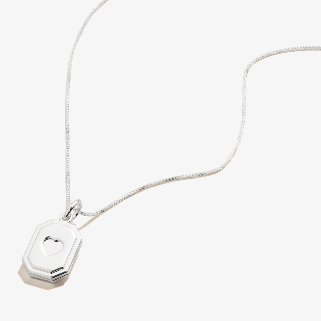 Slider Tag Heart Charm Necklace in Rose-Gold, 21''