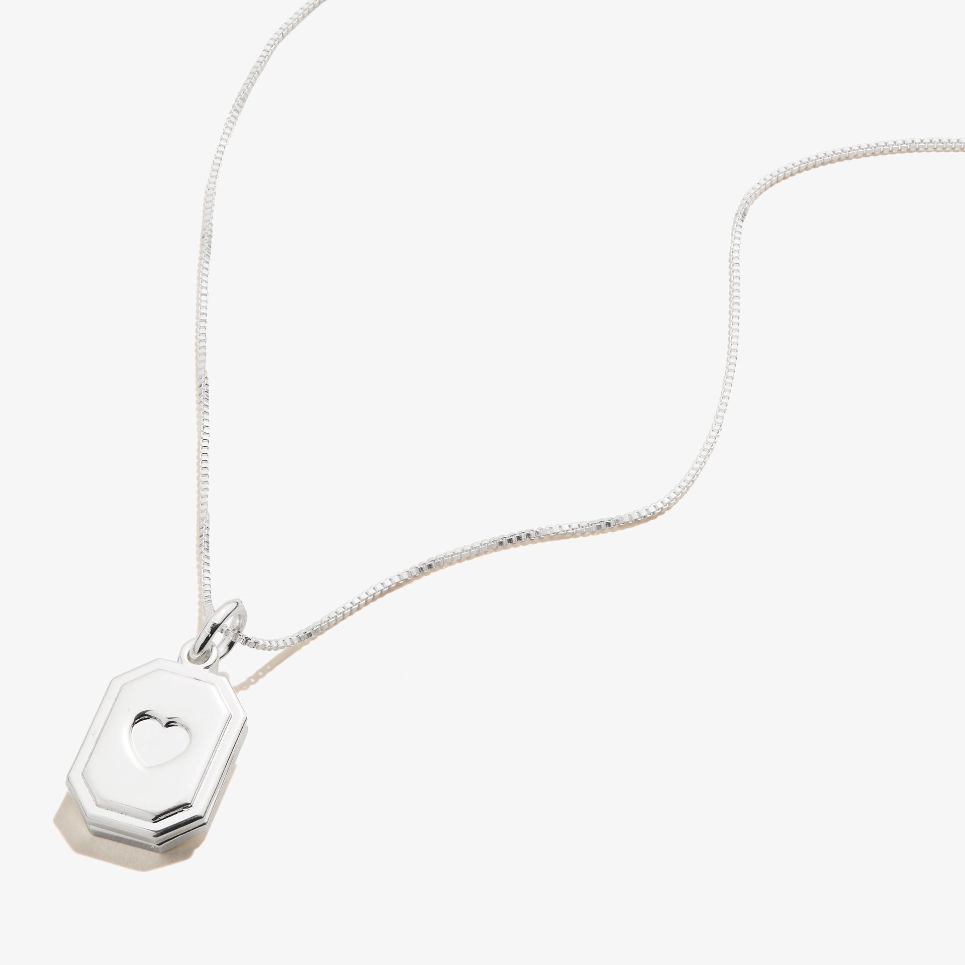 Slider Tag Heart Charm Necklace in Rose-Gold, 21''