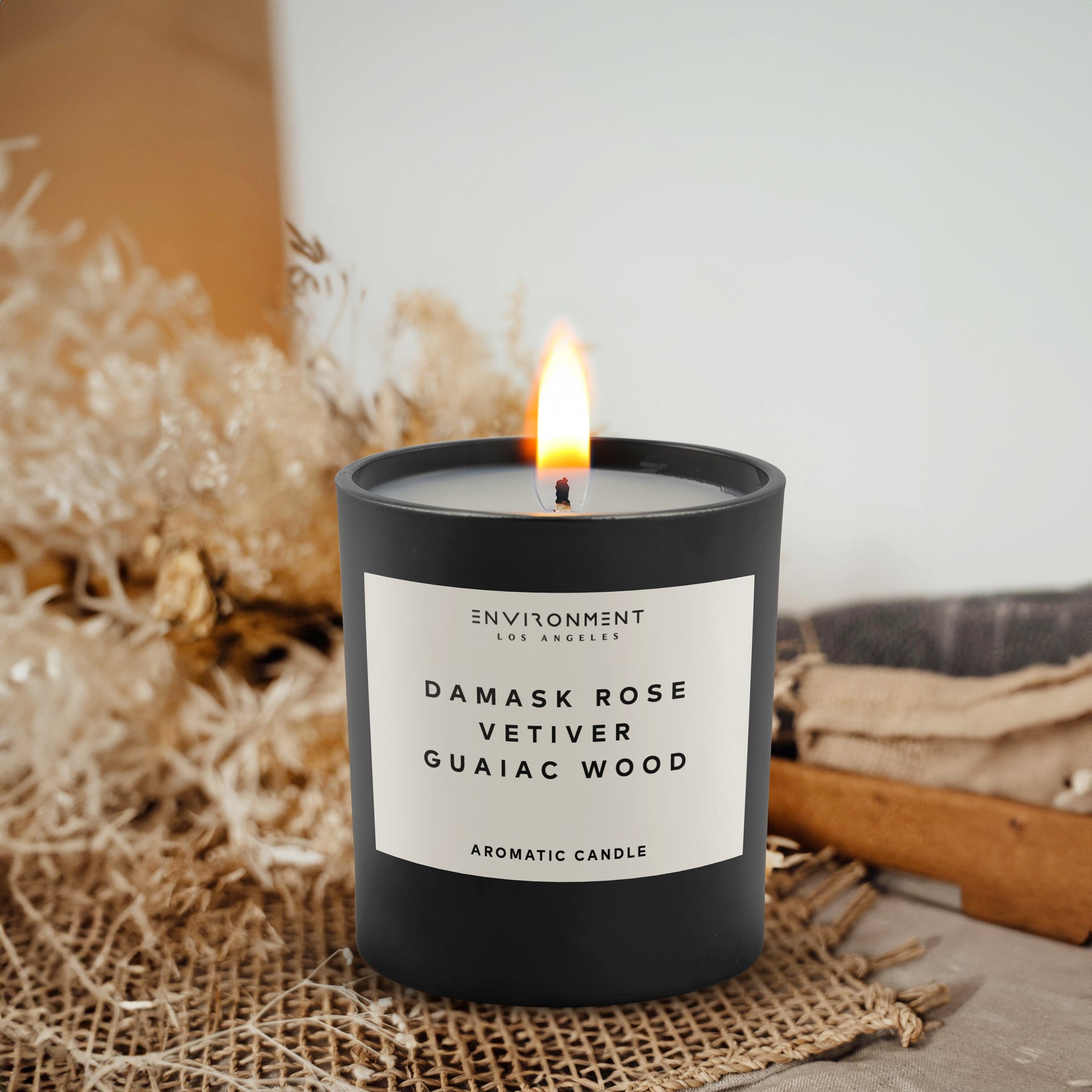 8oz Damask Rose | Vetiver | Guaiac Wood Candle with Lid and Box (Inspired by Le Labo Rose 31® and Fairmont Hotel®)