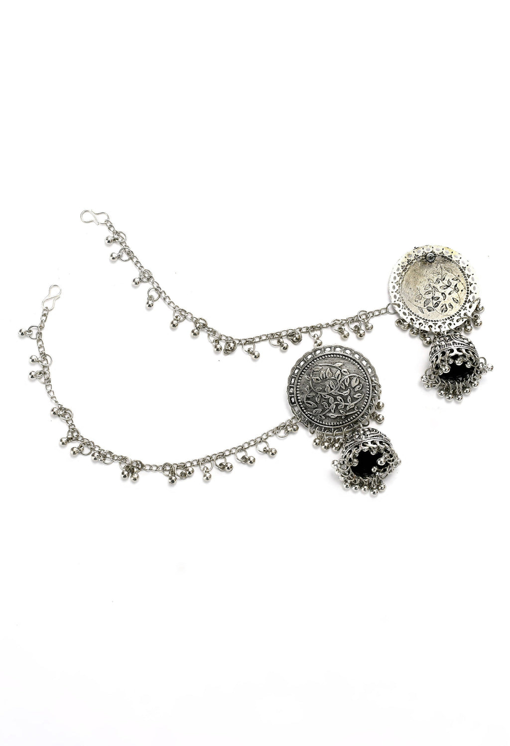 Oxidized Silver Bahubali Jhumkas for Girls Ethnic Occasions