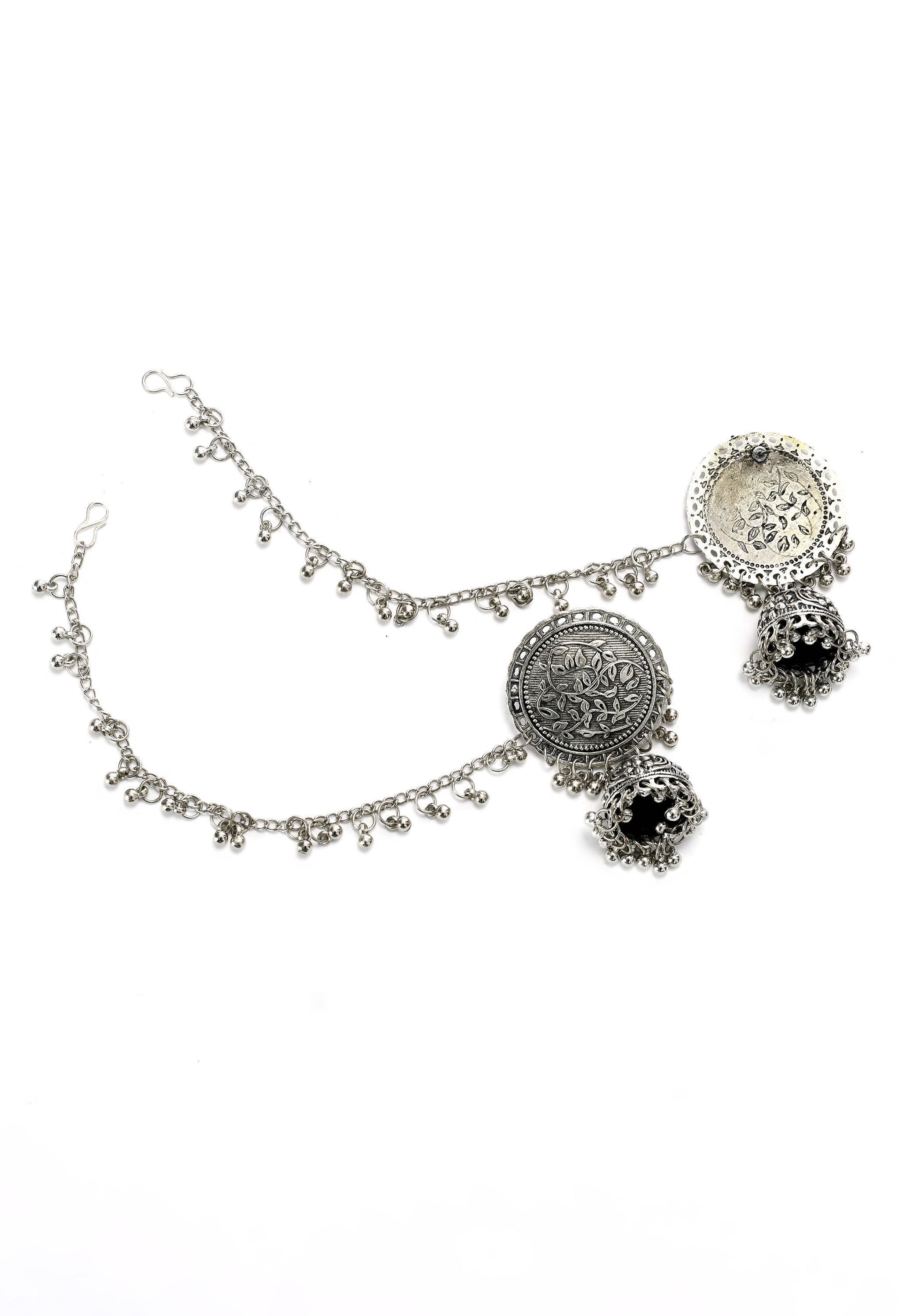 Oxidized Silver Bahubali Jhumkas for Girls Ethnic Occasions