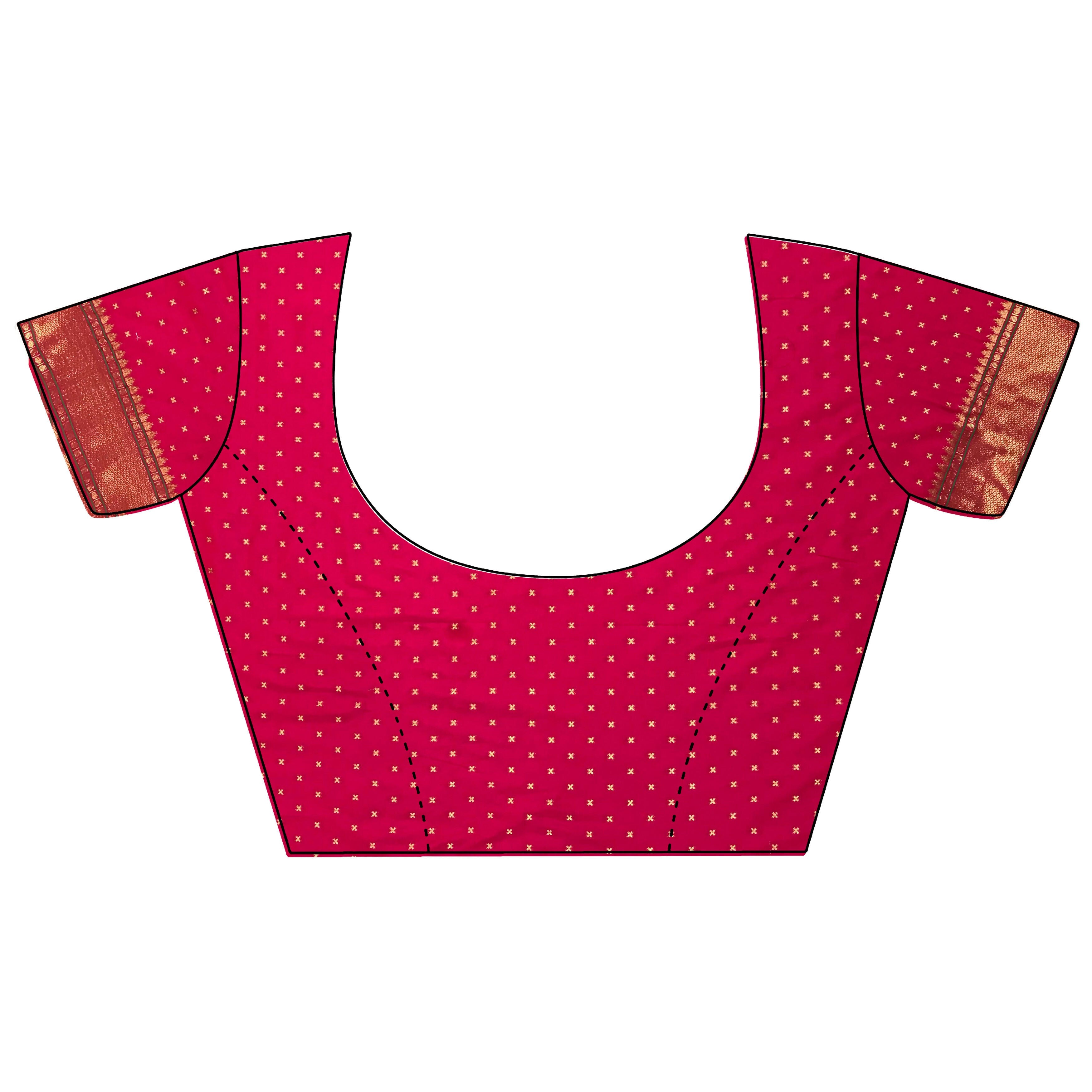Magenta Pink Butti Woven Soft Lichi Silk Paithani Saree