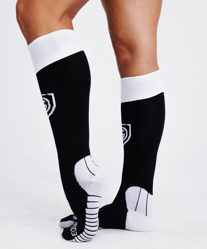 Women's Soccer Over the Calf Socks White and Red - Image 3