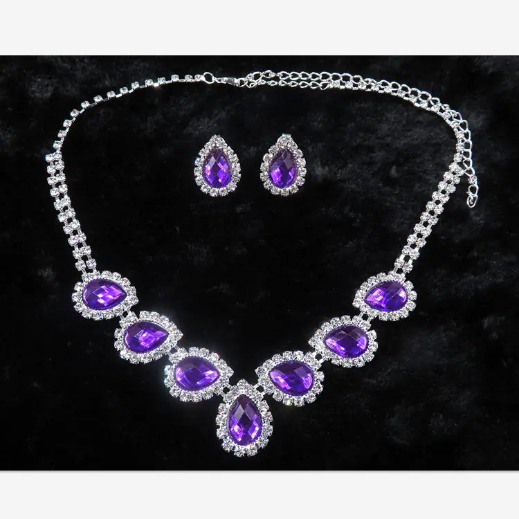 Colorful Bridal Jewelry Set with Necklace and Earrings